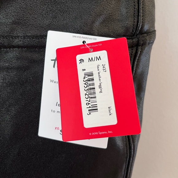 SPANX Faux Leather Black Leggings - Picture 2 of 3